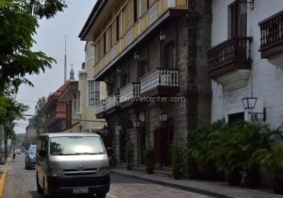 Drive through walled Intramuros Manila Philippines