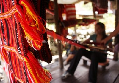 Batad Village and guest weaving