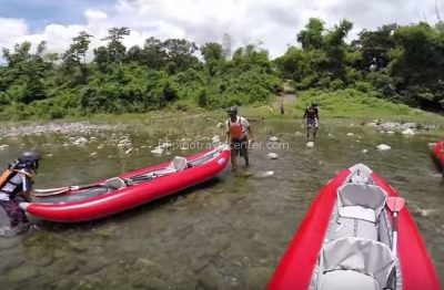 Entering the water