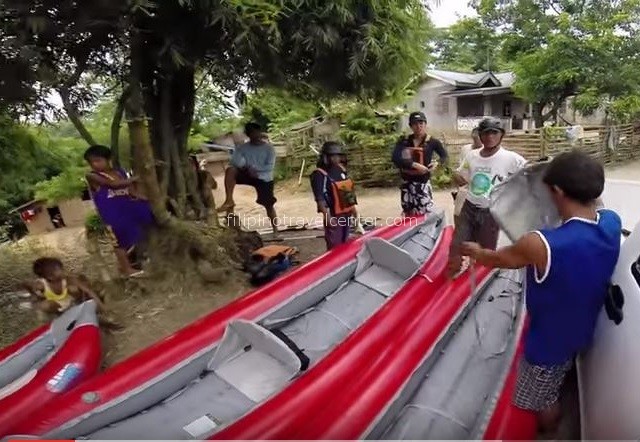 Kayaking Tarlac inflating the rafts
