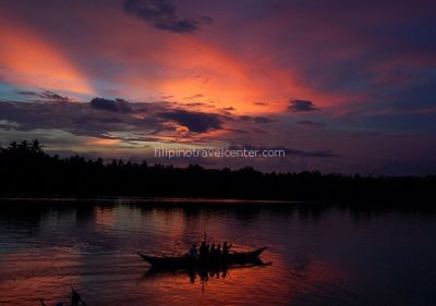 sunset at Donsol river Sorsogon Philippines
