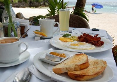breakfast at Panglao beach Bohol Philippines