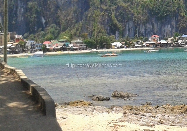 El Nido town seen from the water