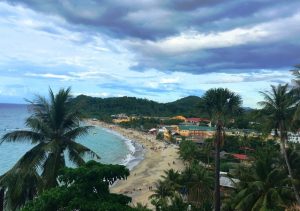 White Beach Shoreline with tourist Mindoro Philippines